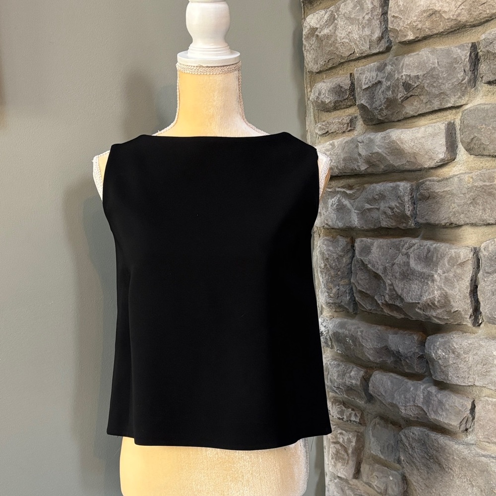 Dorothee-Schumacher Elegant Black Blouse with Petal Back, Size 2